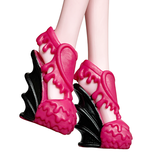 Monster High Draculaura Dot Dead Gorgeous Doll Replacement Pink & Black Shoes