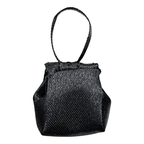 Black Satin & Pearl Fabric Purse Compatible With Silkstone Barbie Dolls