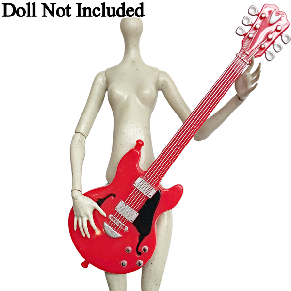 Red Guitar Accessory Compatible With Monster High Size Dolls