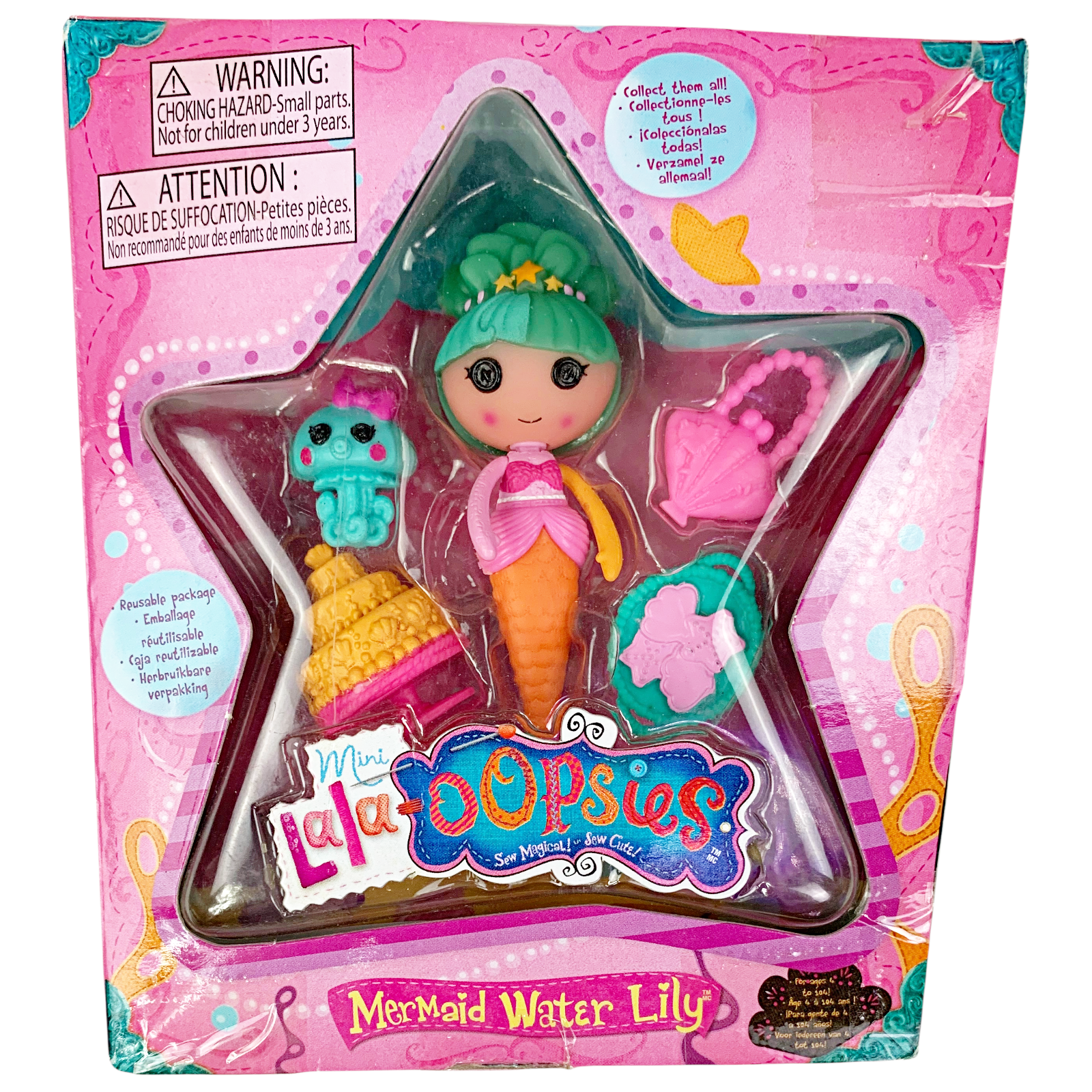 Mini Lalaloopsy Lala-Oopsies Mermaid Water Lily Doll With Octopus