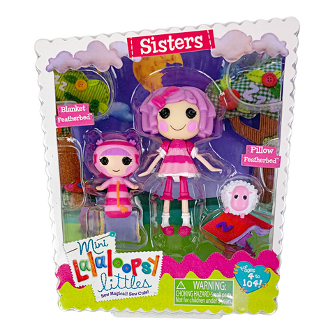Mini Lalaloopsy Sisters 2 Pack Doll Set Pillow & Blanket Featherbed 521235
