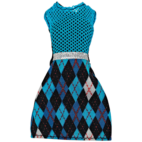 Monster High Frankie Stein Basic Doll Outfit Replacement Black & Blue Plaid Dress