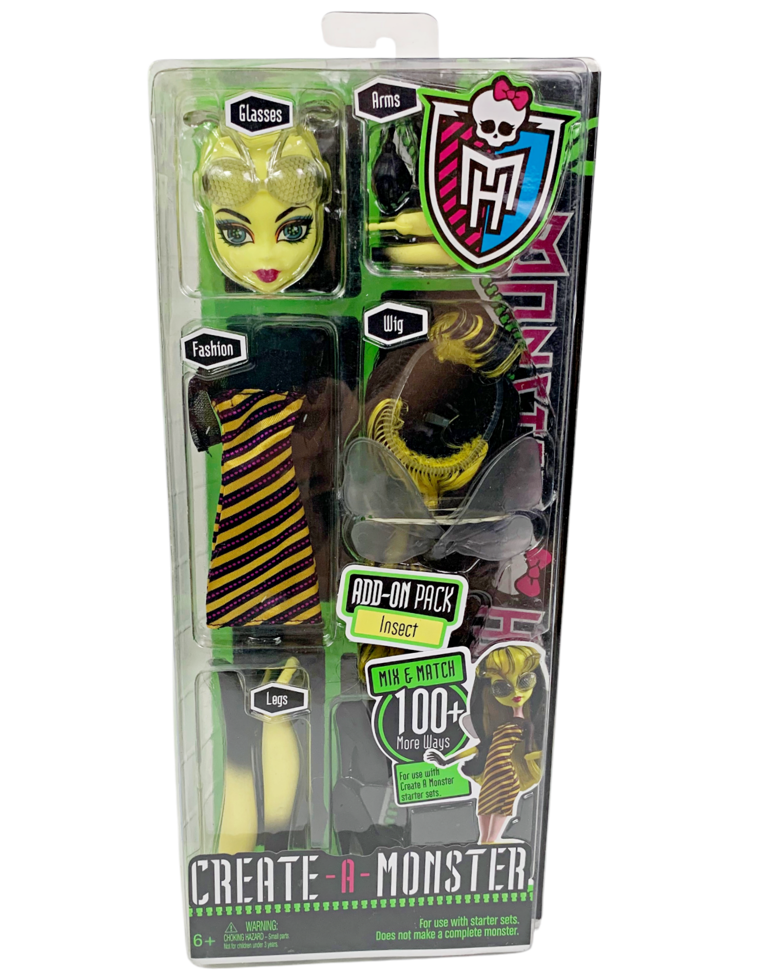 Monster High Create-A-Monster Bee Insect Doll Parts Add On Pack (W9175)