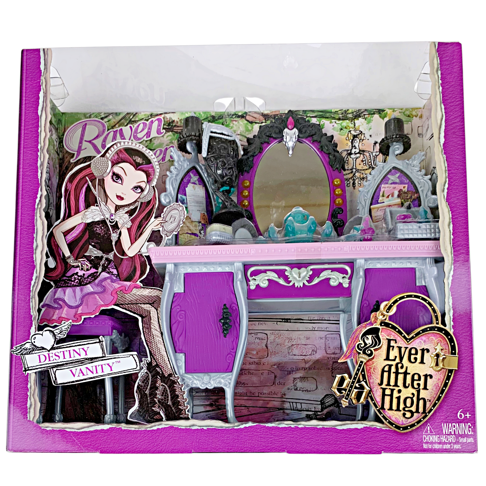 Ever After High Raven Queen Doll Destiny Vanity Playset With Chair & Accessories (BDB17)
