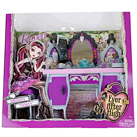 Ever After High Raven Queen Doll Destiny Vanity Playset With Chair & Accessories (BDB17)