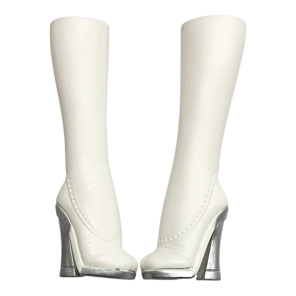 Monster High Scarah Screams I Heart Fashion Doll Replacement Shoes Tall White Boots