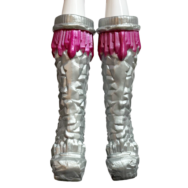 Ever After High Briar Beauty Epic Winter Doll Replacement Shoes Silver & Pink Boots