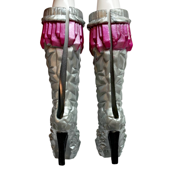 Ever After High Briar Beauty Epic Winter Doll Replacement Shoes Silver & Pink Boots