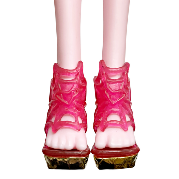 Monster High Draculaura 13 Wishes Doll Replacement Pink & Gold Shoes