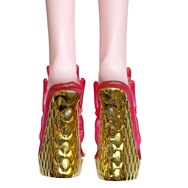 Monster High Draculaura 13 Wishes Doll Replacement Pink & Gold Shoes