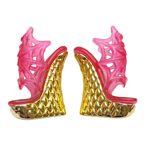 Monster High Draculaura 13 Wishes Doll Replacement Pink & Gold Shoes