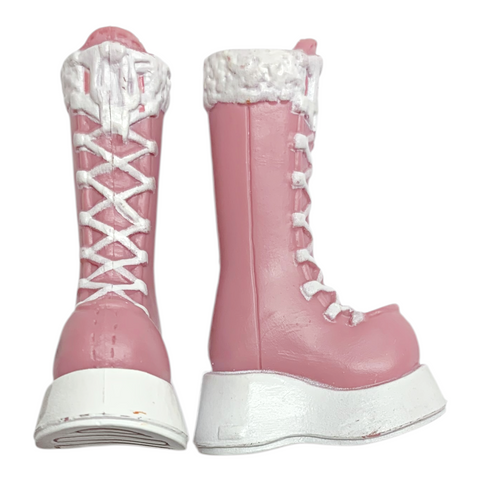 Mattel Barbie My Scene Doll Replacement Shoes Pink & White Platform Boots