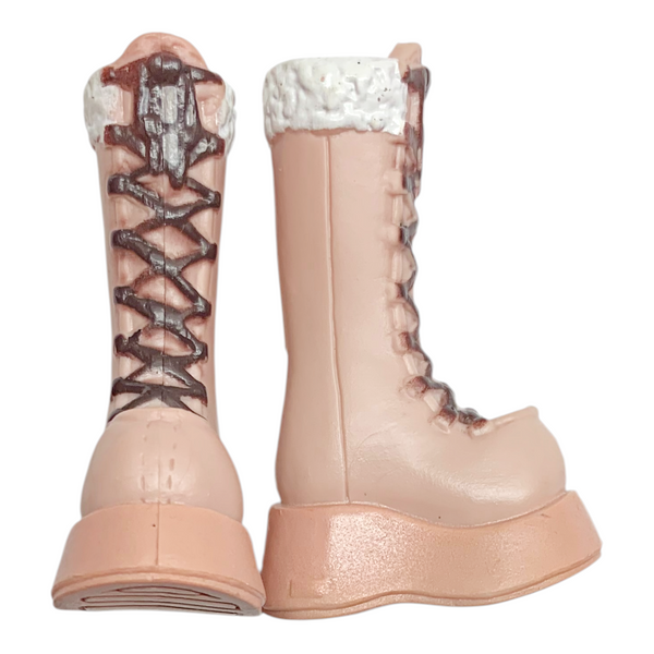 Mattel Barbie My Scene Doll Replacement Shoes Tan & Brown Platform Boots