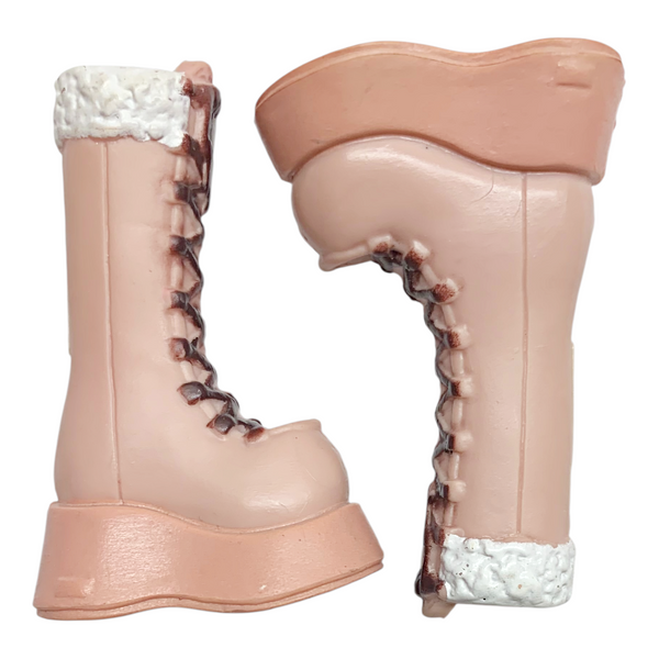 Mattel Barbie My Scene Doll Replacement Shoes Tan & Brown Platform Boots