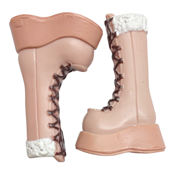 Mattel Barbie My Scene Doll Replacement Shoes Tan & Brown Platform Boots