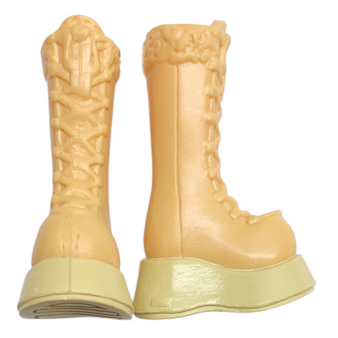 Mattel Barbie My Scene Doll Replacement Shoes Lt. Orange & Tan Platform Boots