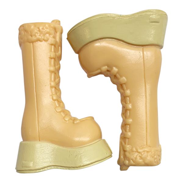 Mattel Barbie My Scene Doll Replacement Shoes Lt. Orange & Tan Platform Boots