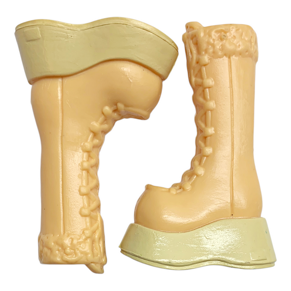 Mattel Barbie My Scene Doll Replacement Shoes Lt. Orange & Tan Platform Boots