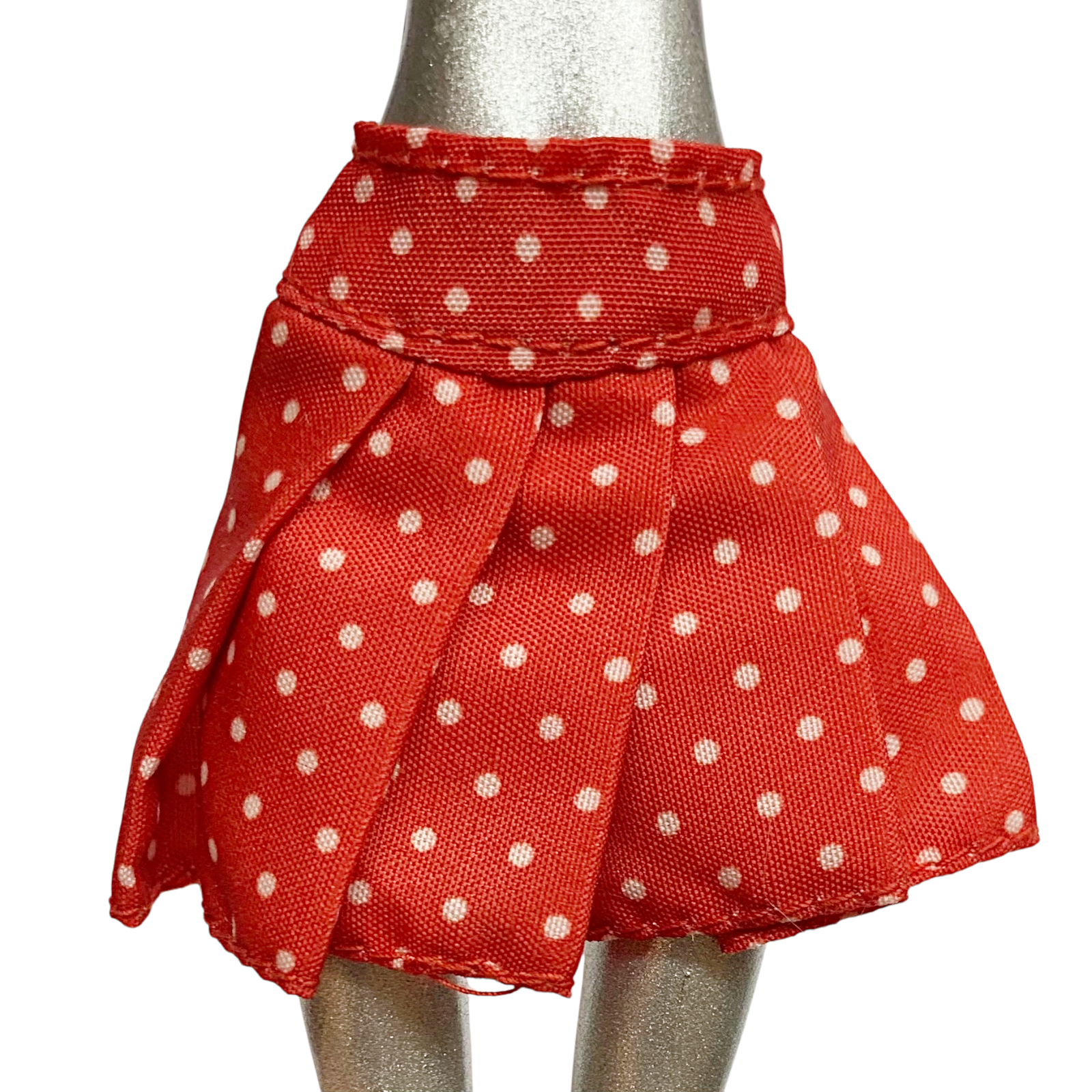 Red & White Polkadot Pleated Skirt Fits Monster High Standard Size G1 Dolls