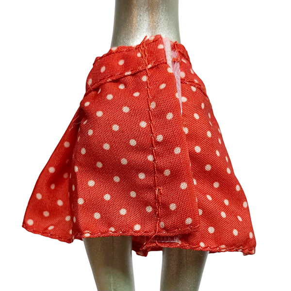 Red & White Polkadot Pleated Skirt Fits Monster High Standard Size G1 Dolls