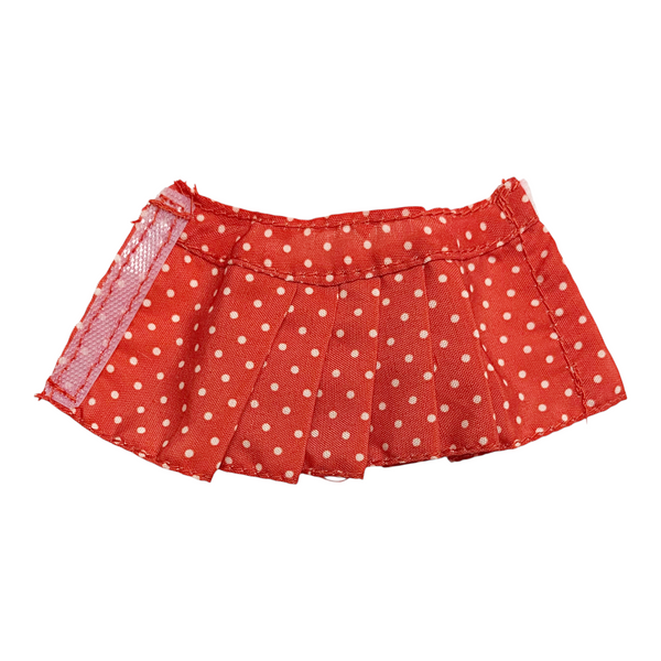 Red & White Polkadot Pleated Skirt Fits Monster High Standard Size G1 Dolls