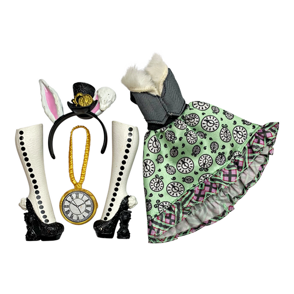 Ever After High Bunny Blanc 1st Chapter Doll Outfit Replacement Dress/Headband/Purse/Shoes
