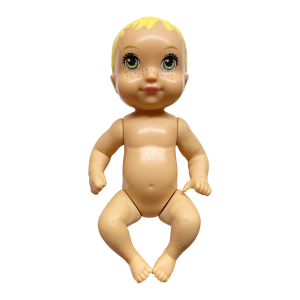 Mattel Barbie Doll Replacement Small Baby Doll With Blonde Hair & Freckles