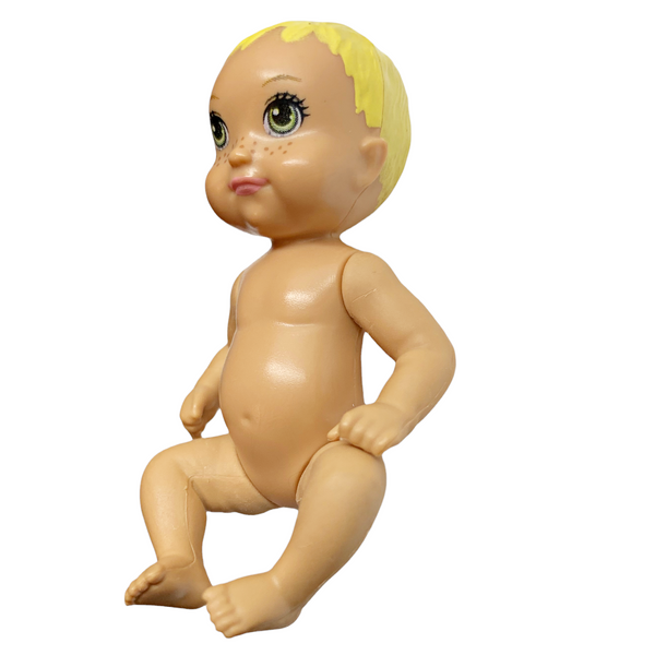 Mattel Barbie Doll Replacement Small Baby Doll With Blonde Hair & Freckles