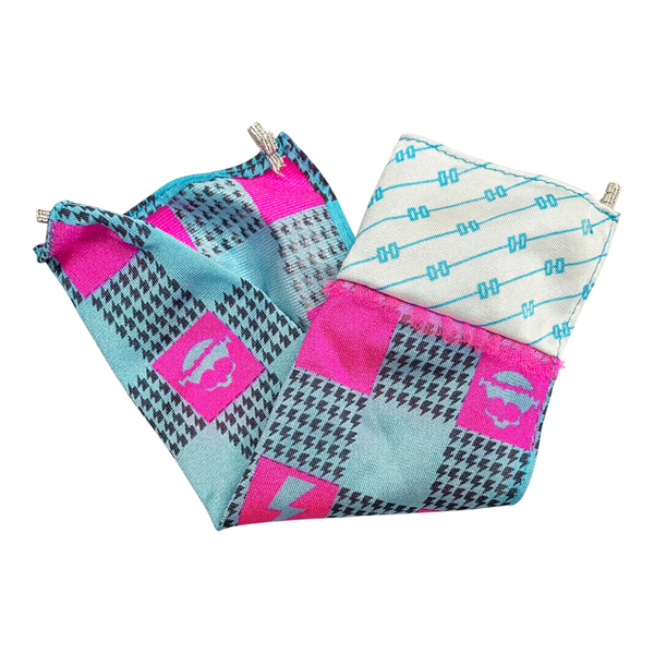 Monster High Frankie Stein Mirror Bed Doll Playset Replacement Pink & Blue Sheet Blanket