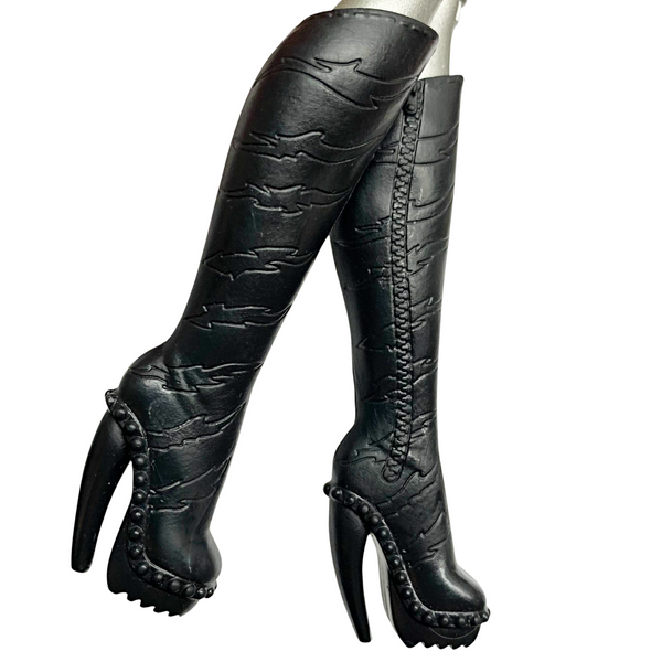 Monster High Toralei Fierce Rockers Doll Replacement Shoes Tall Black Boots