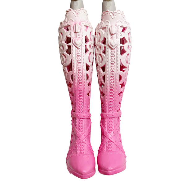 Monster High Draculaura Skulltimate Secrets Fearidescent Doll Replacement Shoes Pink Boots