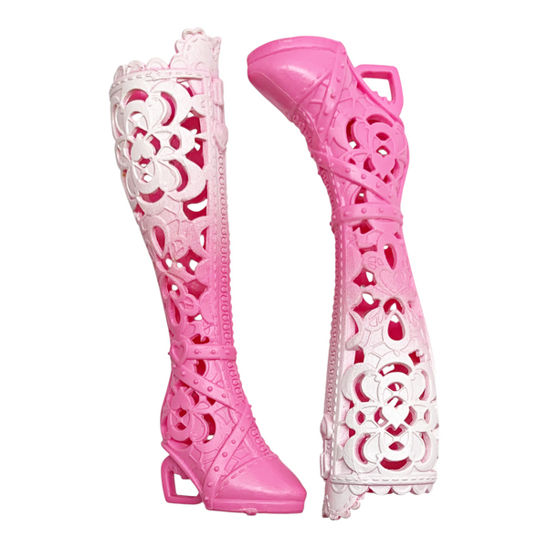 Monster High Draculaura Skulltimate Secrets Fearidescent Doll Replacement Shoes Pink Boots