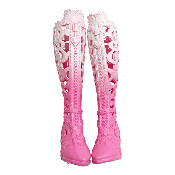 Monster High Draculaura Skulltimate Secrets Fearidescent Doll Replacement Shoes Pink Boots