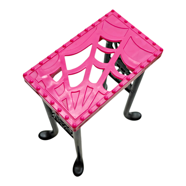 Monster High Creepateria Social Spots Doll Size Replacement Black & Pink Stool Chair Seat