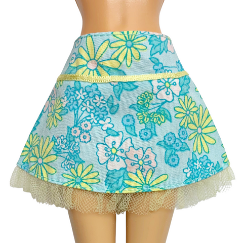 Mattel Barbie 2006 Totally Easter Doll Outfit Replacement Blue Floral Skirt