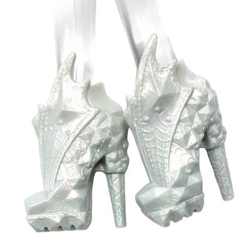 Monster High Boo York Draculaura Doll Replacement Shoes Silver Boots