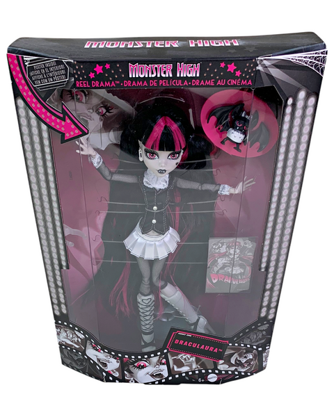 Monster High Reel Drama Black & White Collector Draculaura Doll (HKN27)