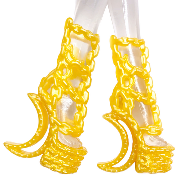 Monster High Getting Ghostly Haunted Clawdeen Wolf Doll Replacement Gold Chain Shoes