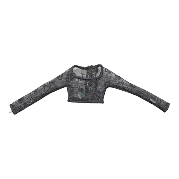 Monster High Draculaura Music Festival Doll Outfit Replacement Black Sheer Top Shirt