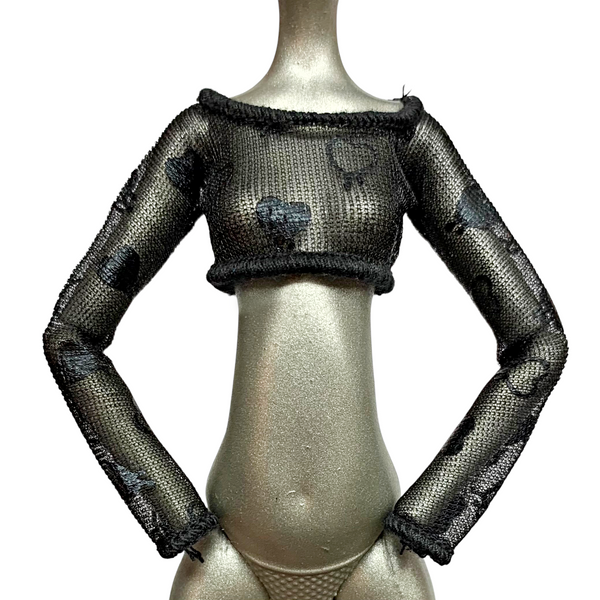 Monster High Draculaura Music Festival Doll Outfit Replacement Black Sheer Top Shirt