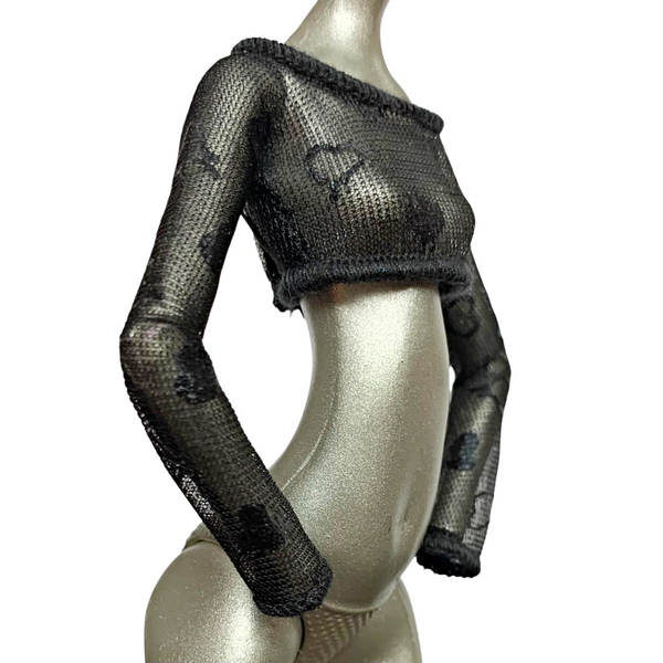 Monster High Draculaura Music Festival Doll Outfit Replacement Black Sheer Top Shirt