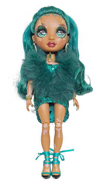 Rainbow High Jewel Richie Vitiligo Doll With Original Sequin Dress Outfit