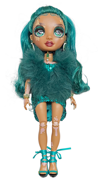 Rainbow High Jewel Richie Vitiligo Doll With Original Sequin Dress Outfit