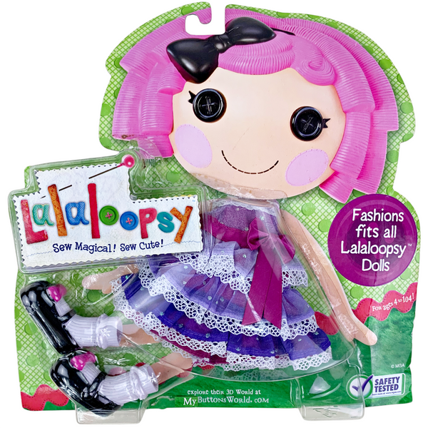 Lalaloopsy Full Size Doll Purple Layered Party Dress & Shoes Fashion Pack Outfit
