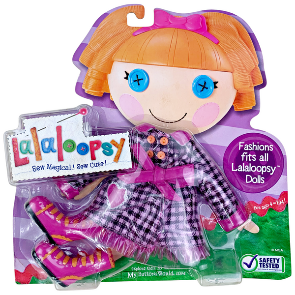 Lalaloopsy Full Size Doll Purple Plaid Raincoat & Shoes Fashion Pack Outfit