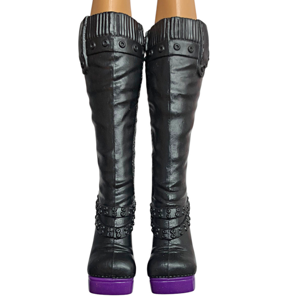 Monster High Scaremester Clawdeen Wolf Doll Replacement Tall Black Boots Shoes