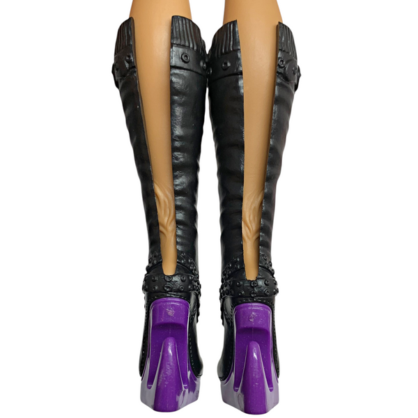 Monster High Scaremester Clawdeen Wolf Doll Replacement Tall Black Boots Shoes