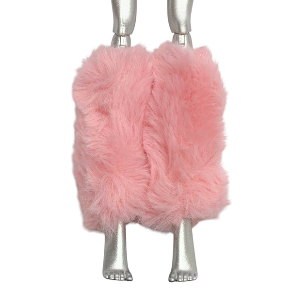 Lt. Pink Faux Fur Doll Size Leg Warmers Compatible With Monster High G1 Abbey Dolls