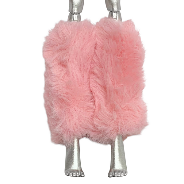 Lt. Pink Faux Fur Doll Size Leg Warmers Compatible With Monster High G1 Abbey Dolls