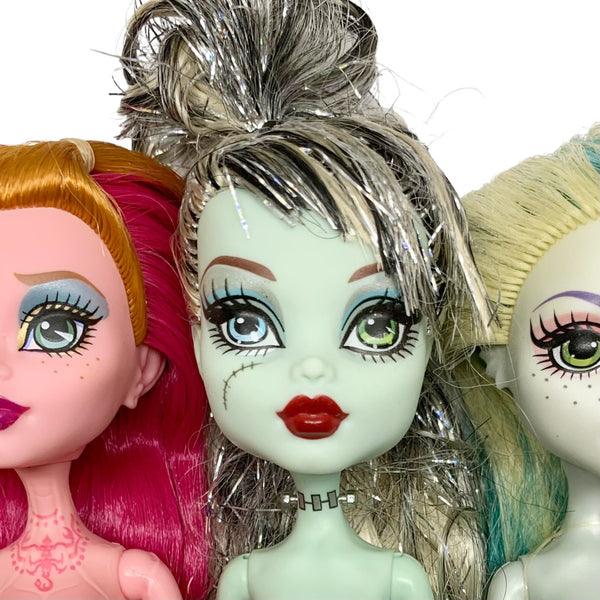 Monster High 4x TLC Dolls Bundle Lot #2 Operetta Lagoona Frankie Gigi For Parts Or OOAK